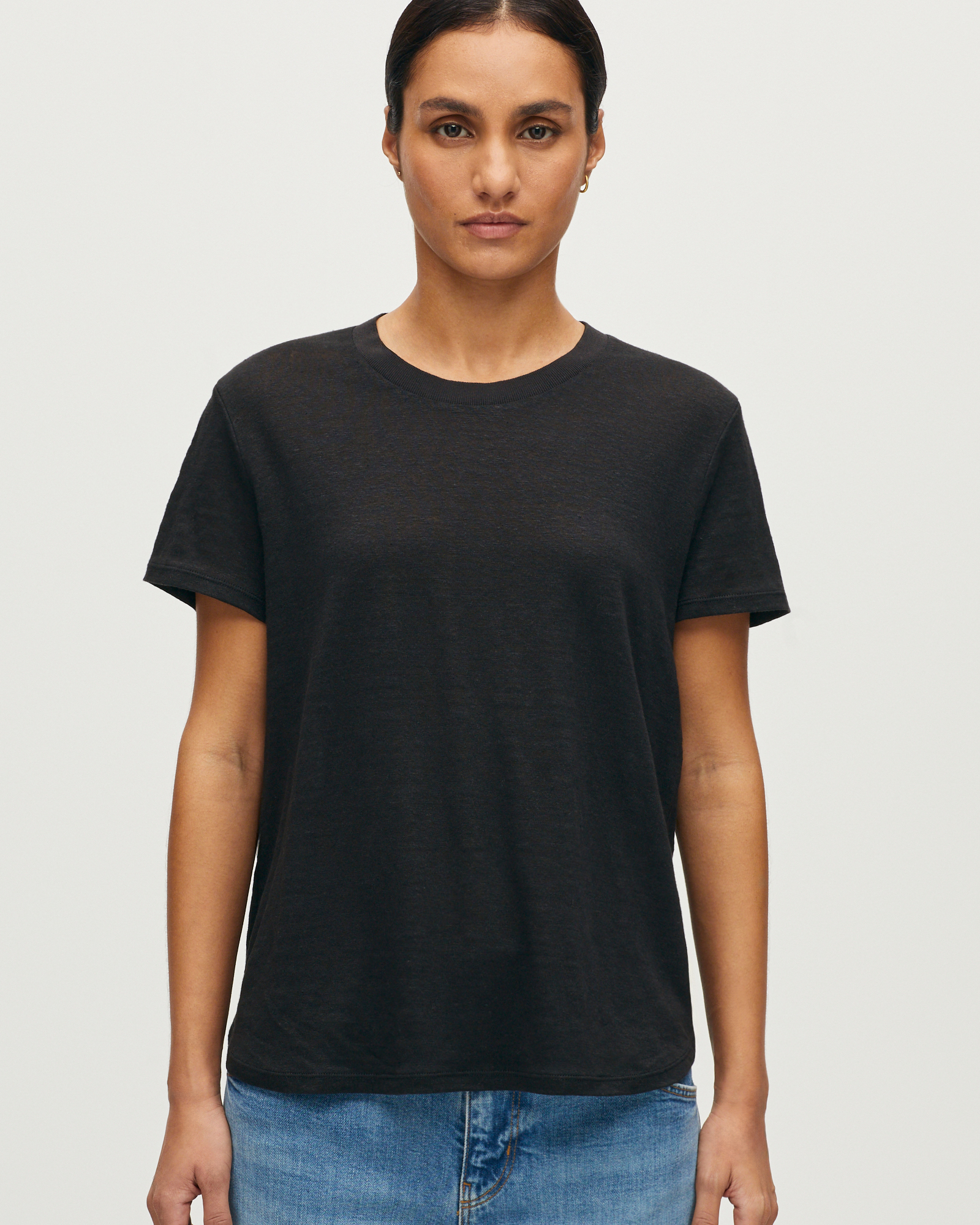 T-shirt col rond en lin AMANDINE