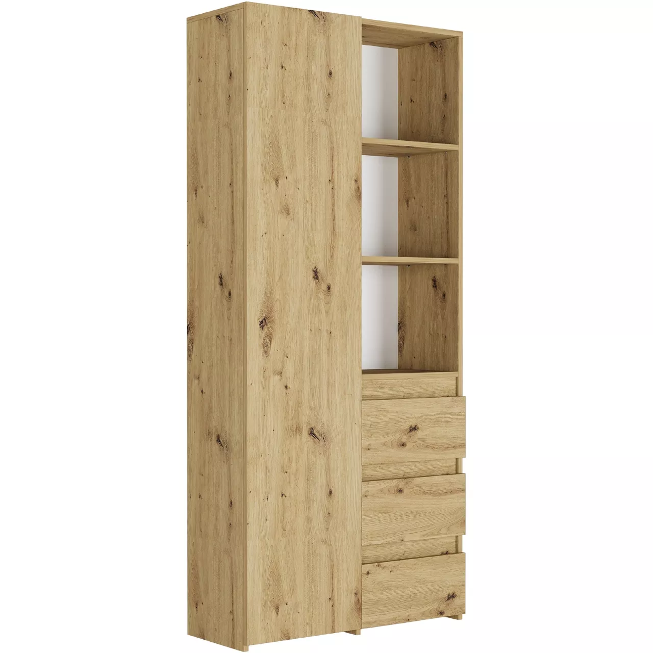 Regał biurowy 80 cm 1 drzwi 3 szuflady FRAMIRE B-80-S3 artisan