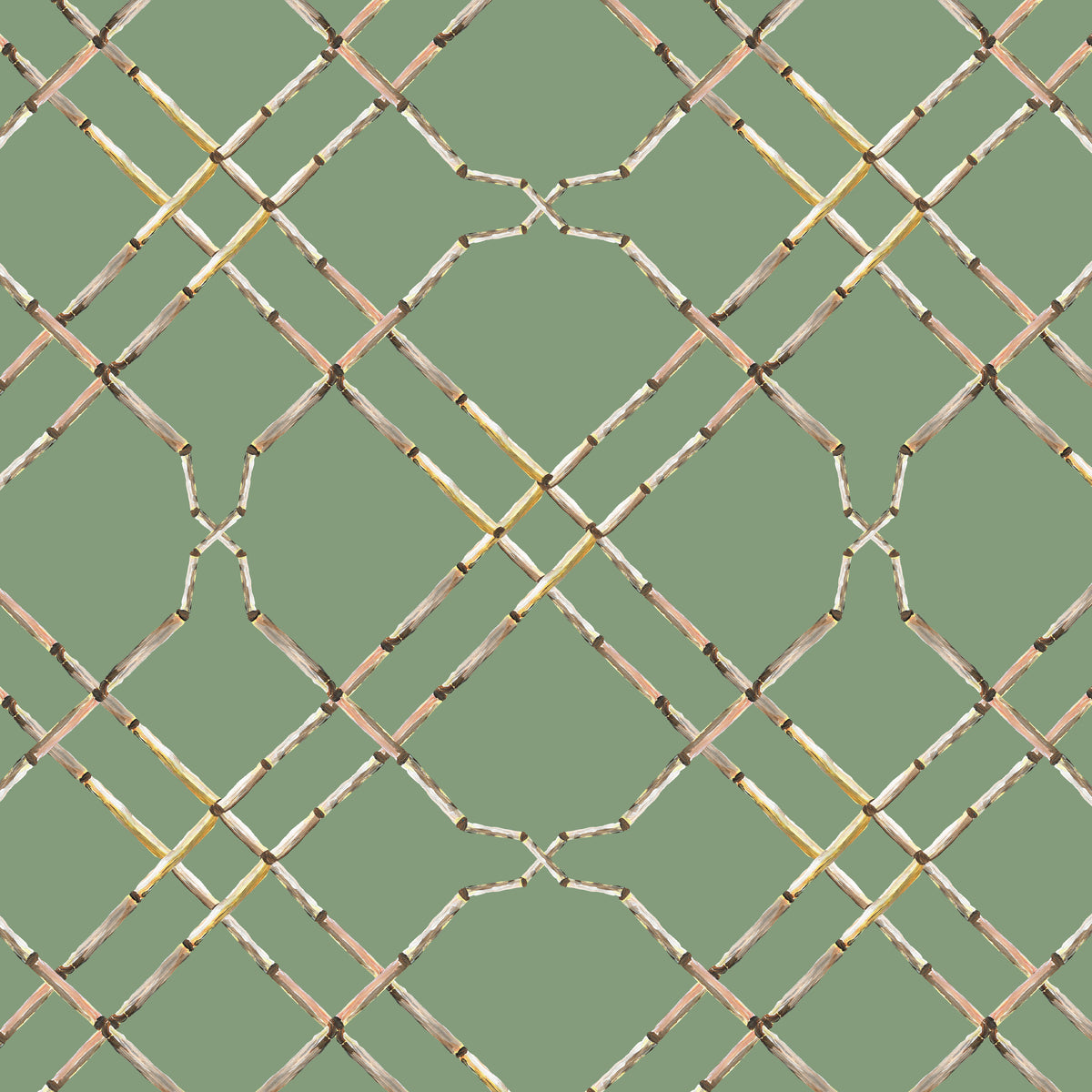 Catchii Behang Bamboo Trellis green