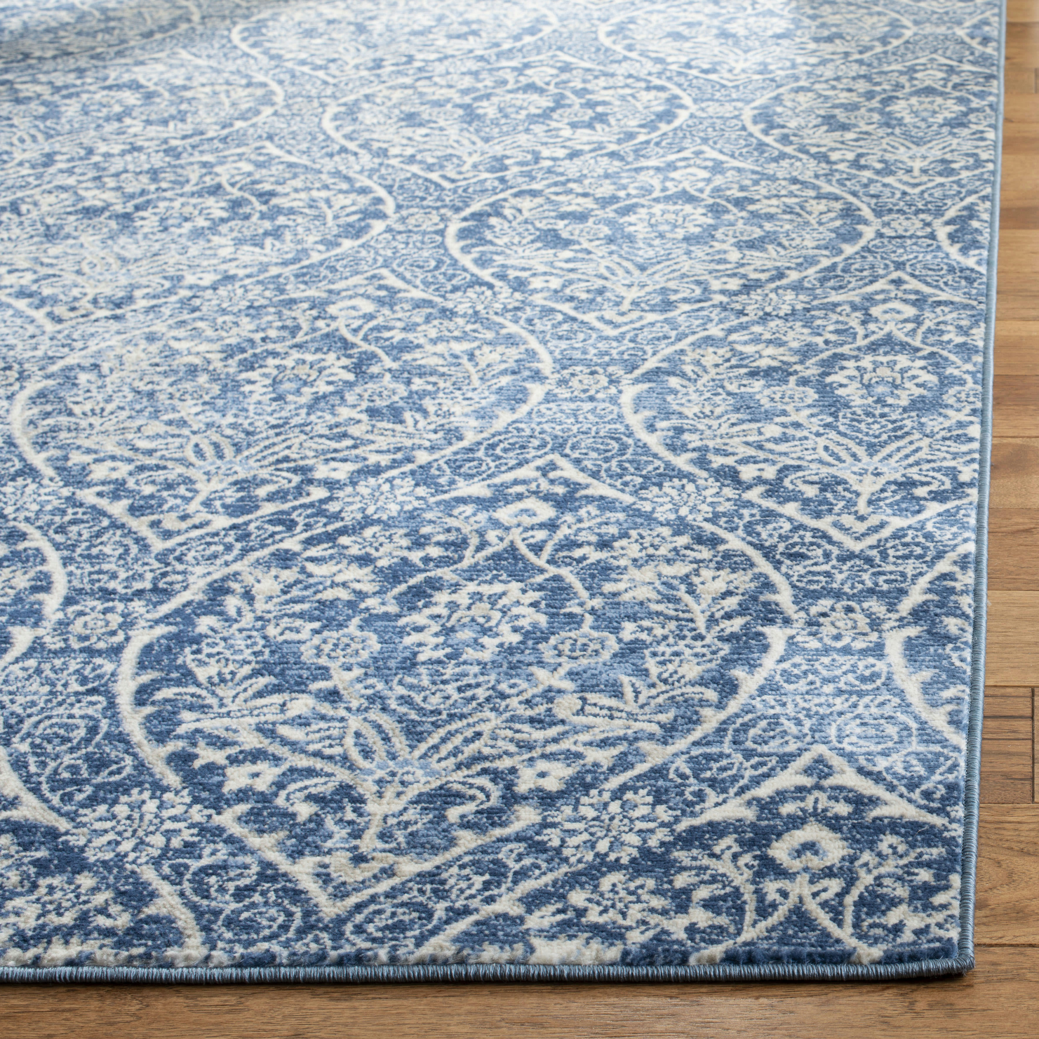 BRENTWOOD - Tapis de salon interieur en bleu marine & gris clair, 183 x 274 cm