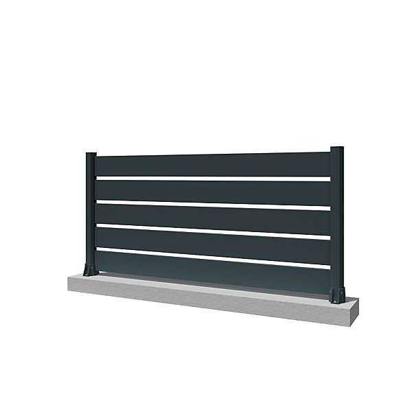 Clôture panneau ajouré Gris anthracite L 1911 x H 565 mm 3 lames