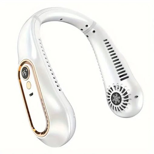 NNETM Stay Comfortable on the Go: USB Rechargeable Neck Fan with Display