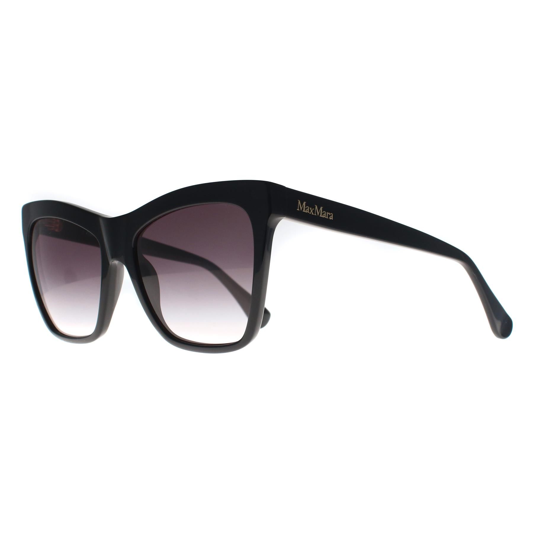 Max Mara Cat Eye Shiny Black Smoke Grey Gradient MM0008 Logo2