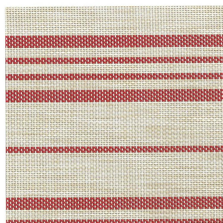 SINA - Set de table  en polyester naturel/rouge 33 x 45