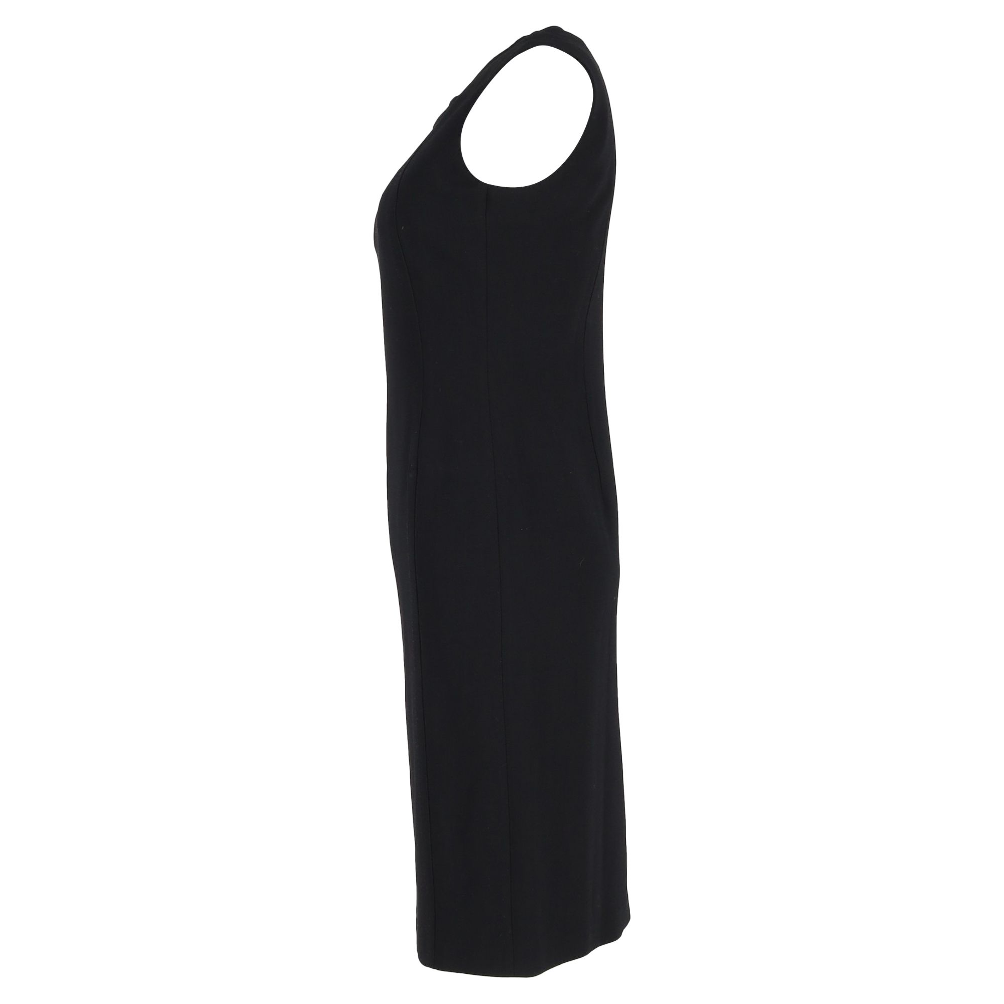 Max Mara Preloved Sleeveless Midi Shift Dress in Black Polyester