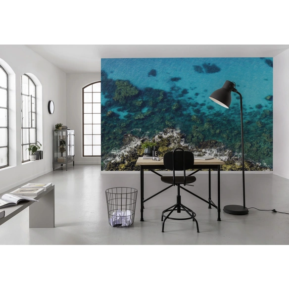 Vliestapete »Bright Blue «, Breite 450 cm, seidenmatt