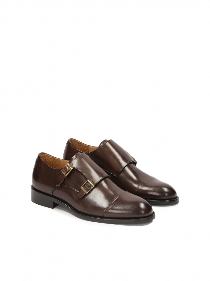 Exclusive leather monks with buckles