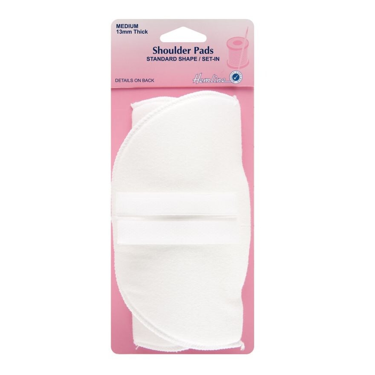 Hemline White Set-In Shoulder Pads 15cm x 10cm 2 Pack