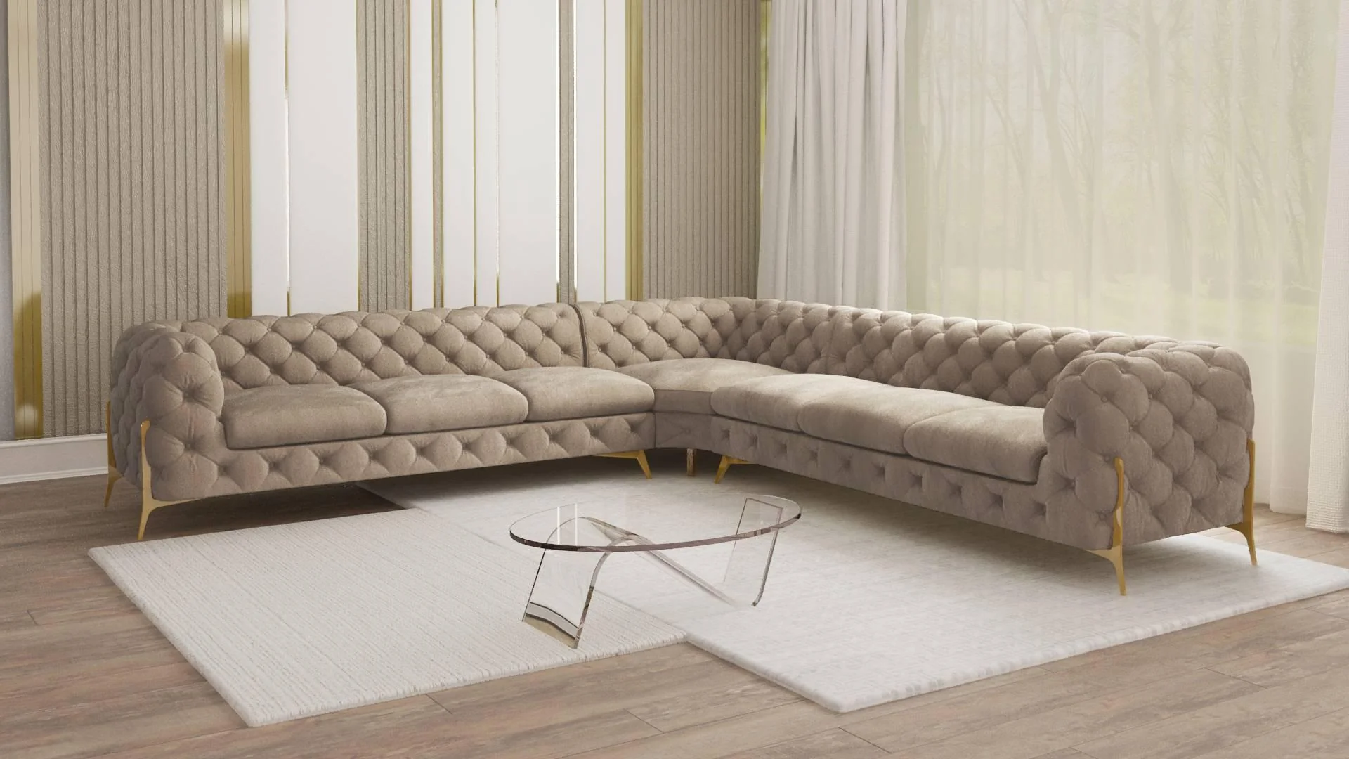 6-zitshoekbank Chelsea velvet