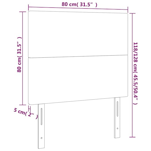 NNEVL Headboards 2 pcs Dark Grey 80x5x78/88 cm Fabric