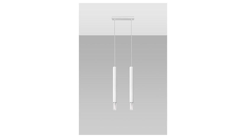 Lampa wisząca Wezyr 2-punktowa stalowa biała