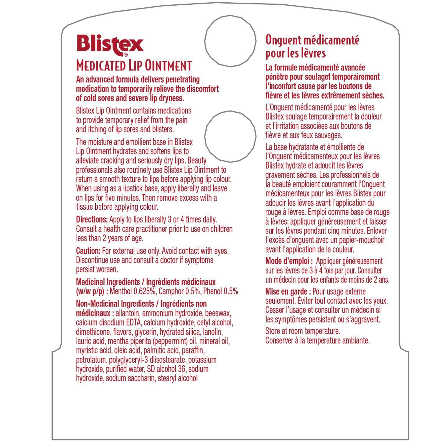 Blistex Medicated Lip Ointment Balm, Moisturizing Treatment For Dry, Cracked & Sore Lips