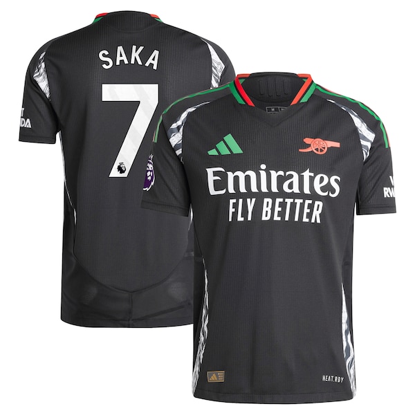 Bukayo Saka Arsenal adidas 2024/25 Away Authentic Player Jersey - Black
