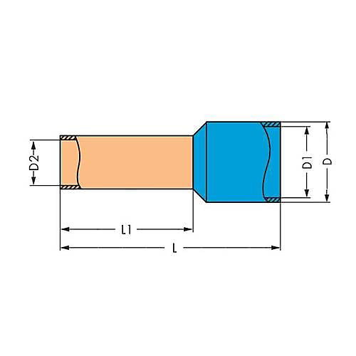 Embout d'extrémité de câble WAGO 216-201 0,5 mm² x 9 mm, partiellement isolé - lot de 1000