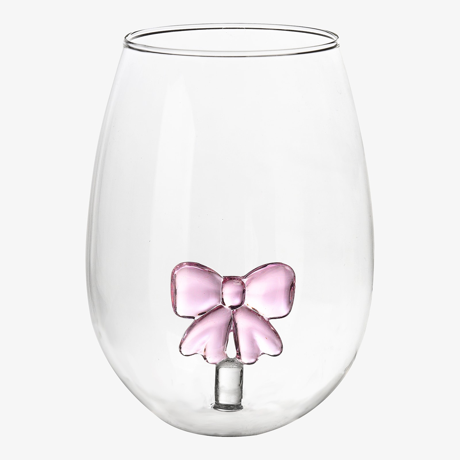 Trinkglas Schleife Rosa, ⌀ 7 cm, H 120 mm