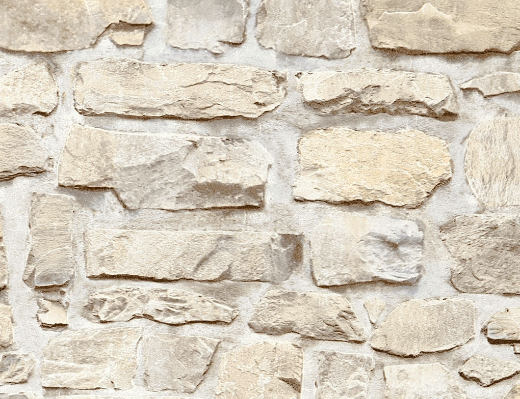 Vliestapete Steinmauer Beige