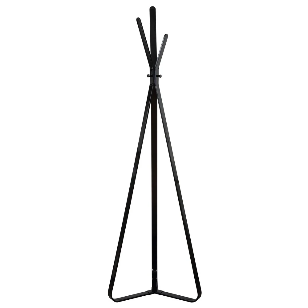 happimess Mason 3-Hook 73.6 Contemporary Metal Coat Rack, Black