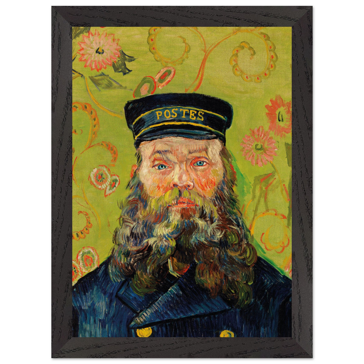 Artfulprints Poster met Lijst Vincent van Gogh - The Postman  - A4 21x29.7 cm - Groen