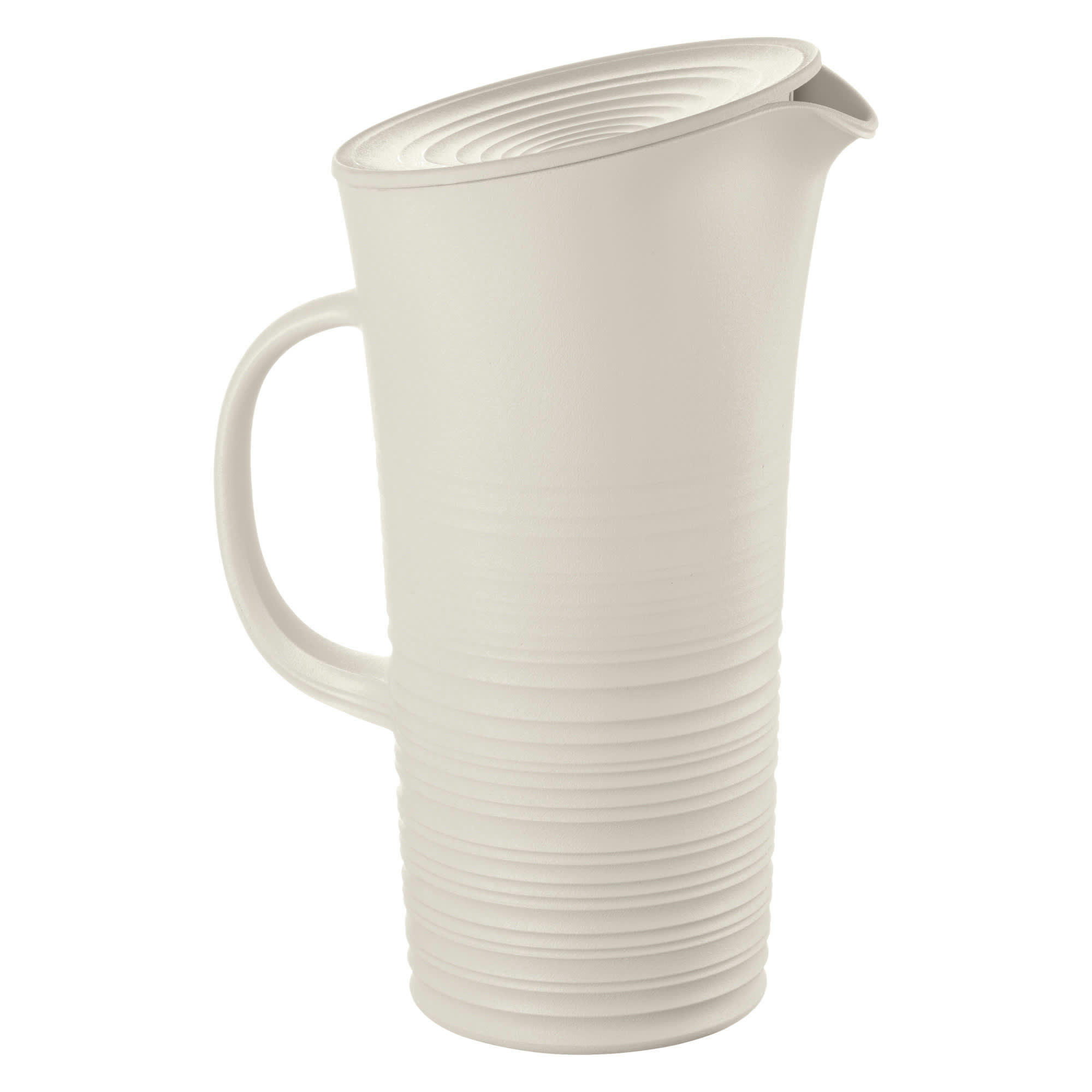 TIERRA - Carafe avec couvercle en plastique recyclé blanc 1,80 litre