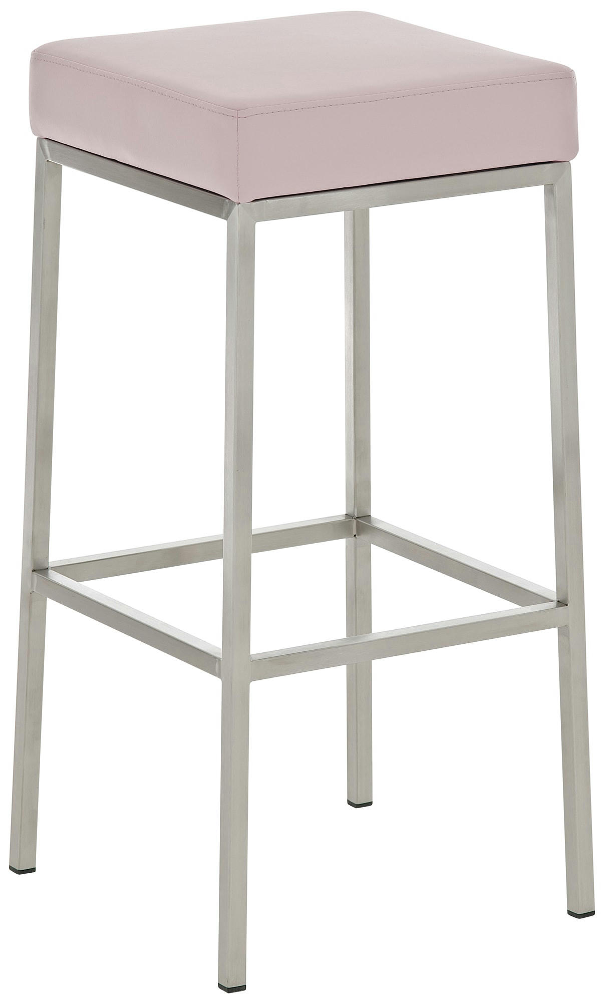 MONTREAL - Lot 2 tabourets de bar avec pieds en métal en similicuir Rose