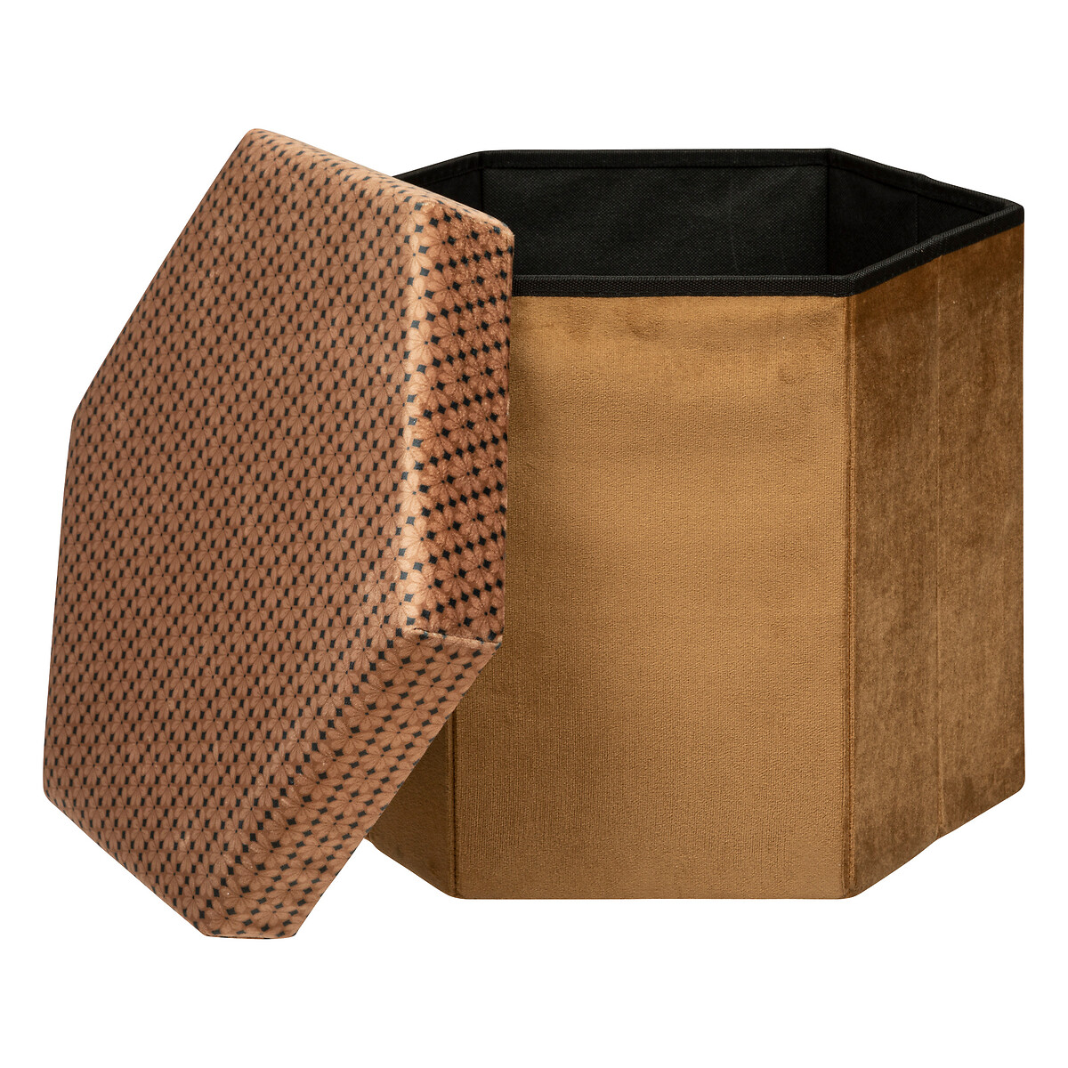Hexagonal cheststool "Jiling" Velvet, 40x38 cm
