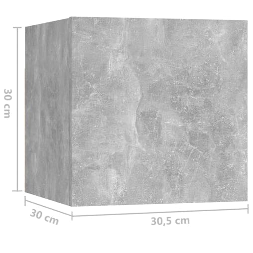 NNEVL Bedside Cabinet Concrete Grey 30.5x30x30 cm Chipboard