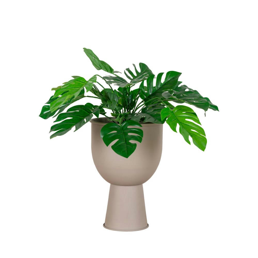 AMALFI - Cache-pot en métal D19cm beige