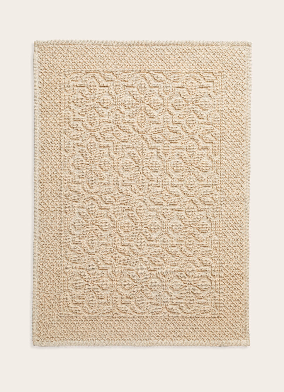 TAPIS DE BAIN JACQUARD UNI ANTIDÉRAPANT BEIGE