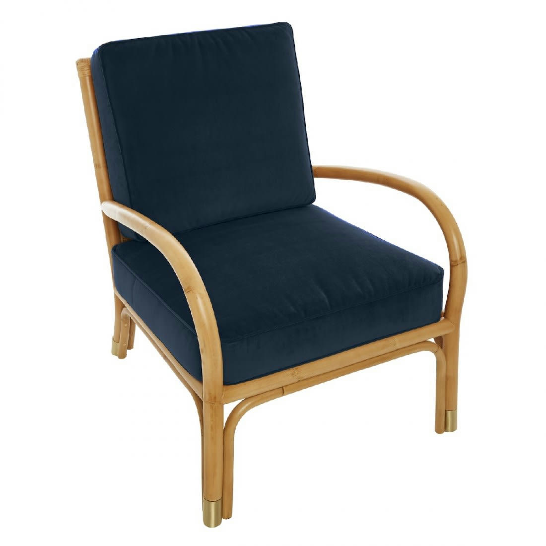 RIVIERA - Fauteuil rotin et velours