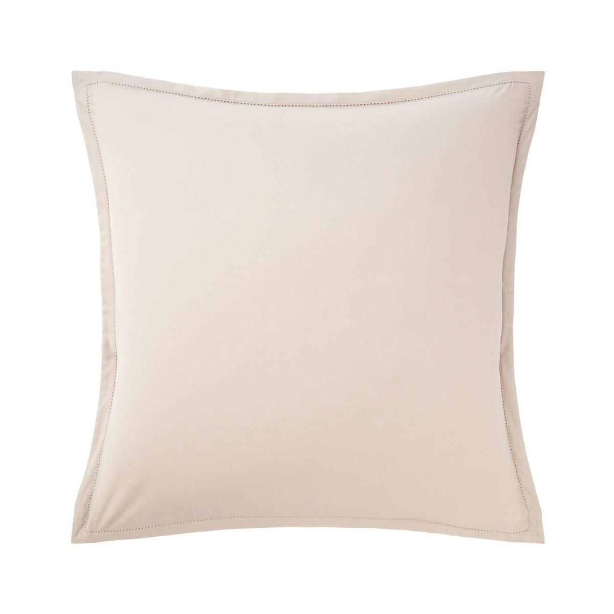 ALCOVE - Taie d'oreiller en percale de coton beige 65 x 65 cm