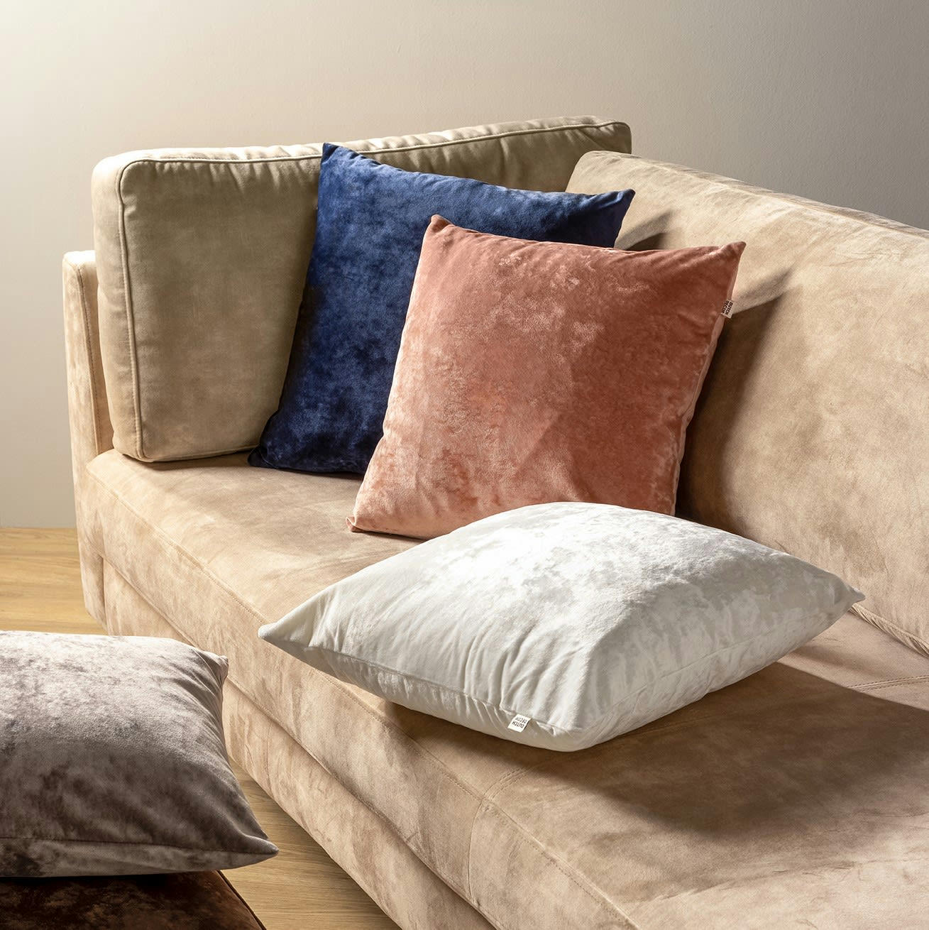 - Coussin - blanc en velours 45x45 cm uni