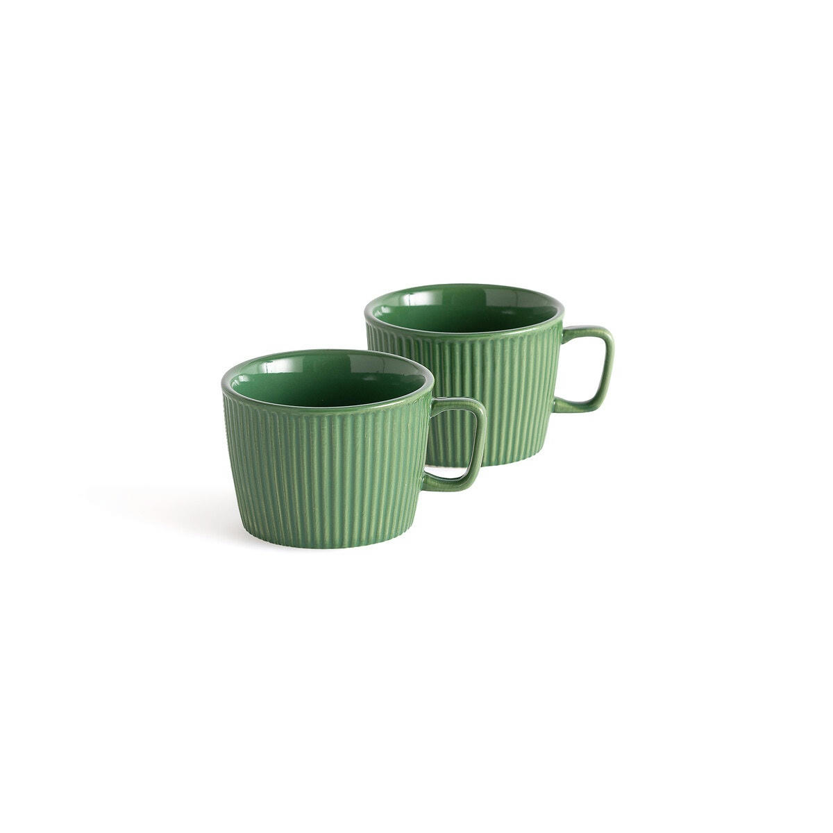 Lot de 2 mugs, céramique striée, Stamik