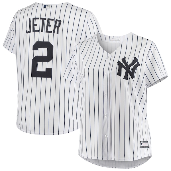 Derek Jeter New York Yankees Women's Plus Size Replica Player Jersey - White