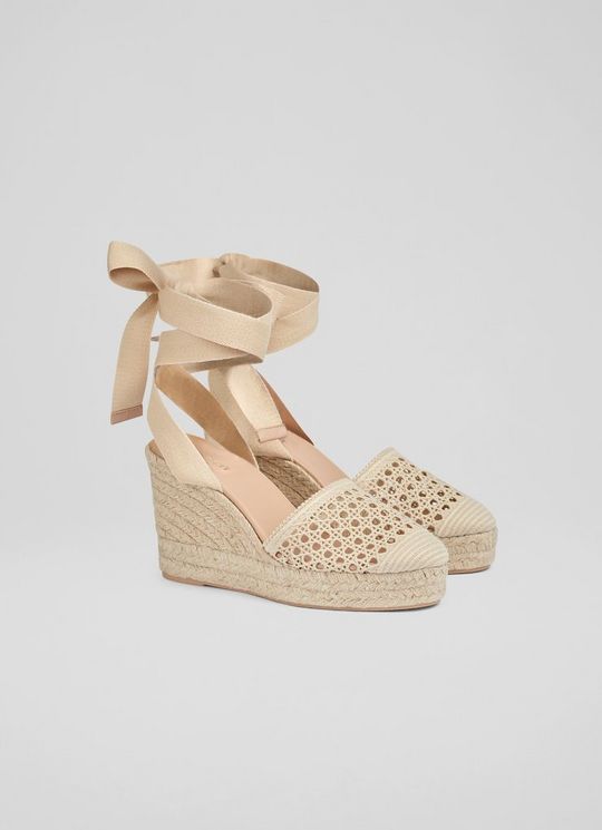 Magnolia Beige Lace Espadrilles