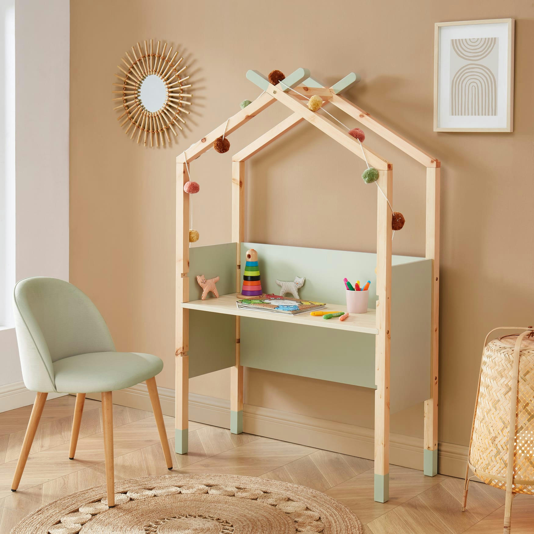 TINY - Bureau enfant tipi   vert  évolutif