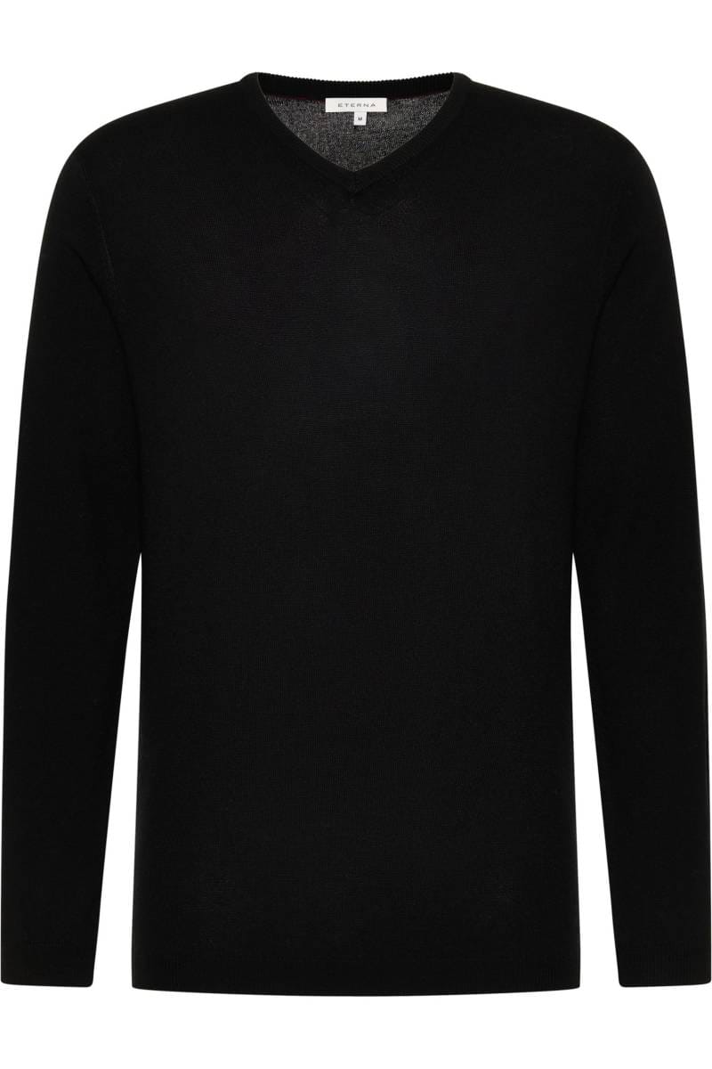 ETERNA Regular Fit Pullover schwarz, Einfarbig