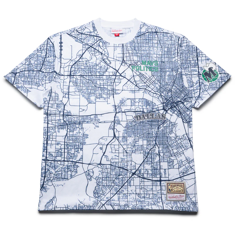 Politics x Dallas Mavericks x Mitchell & Ness Map Tee - White