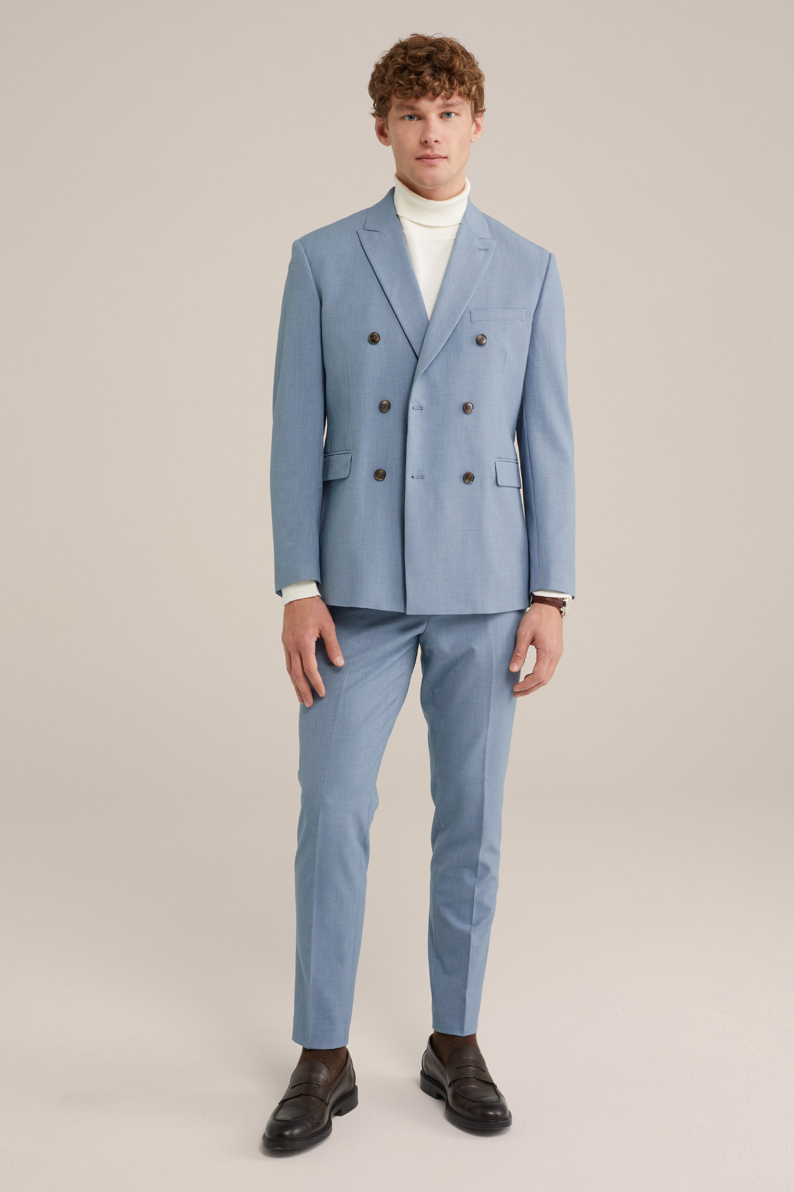 Heren slim fit double breasted blazer