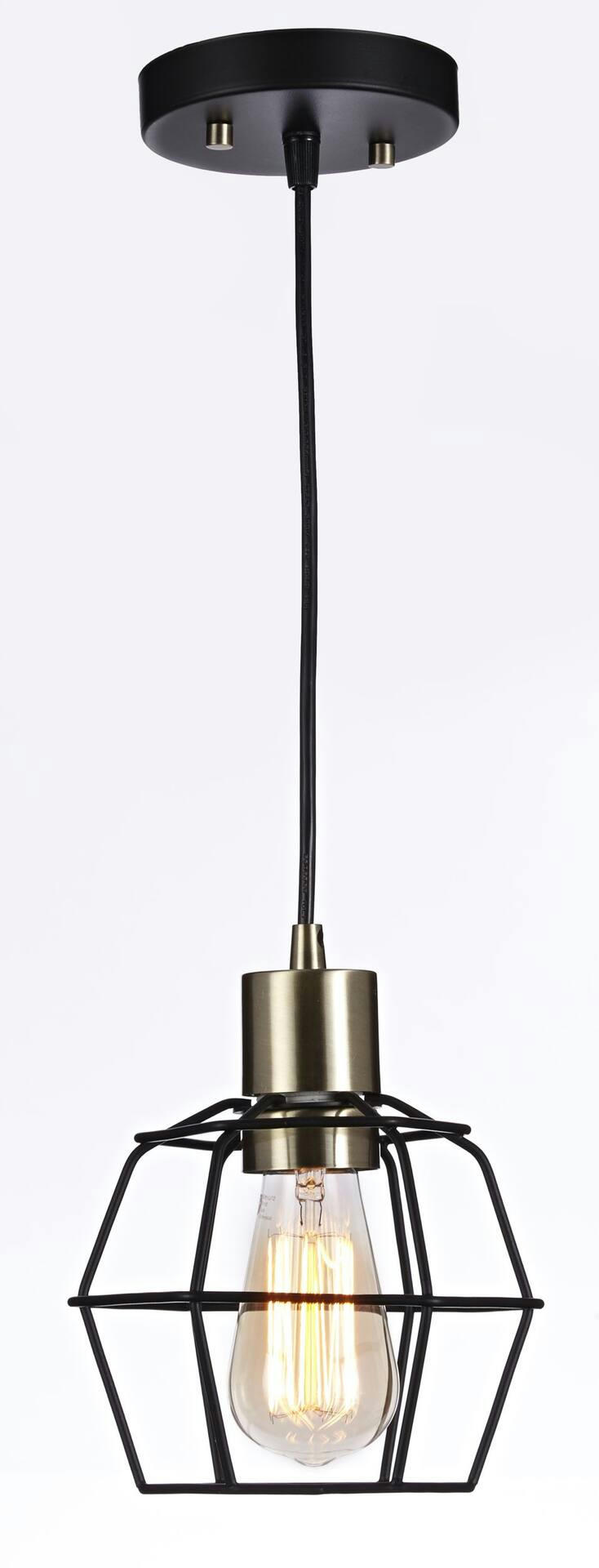 CANVAS Mercantile Cage Shade Ceiling Pendant Light Fixture, Black