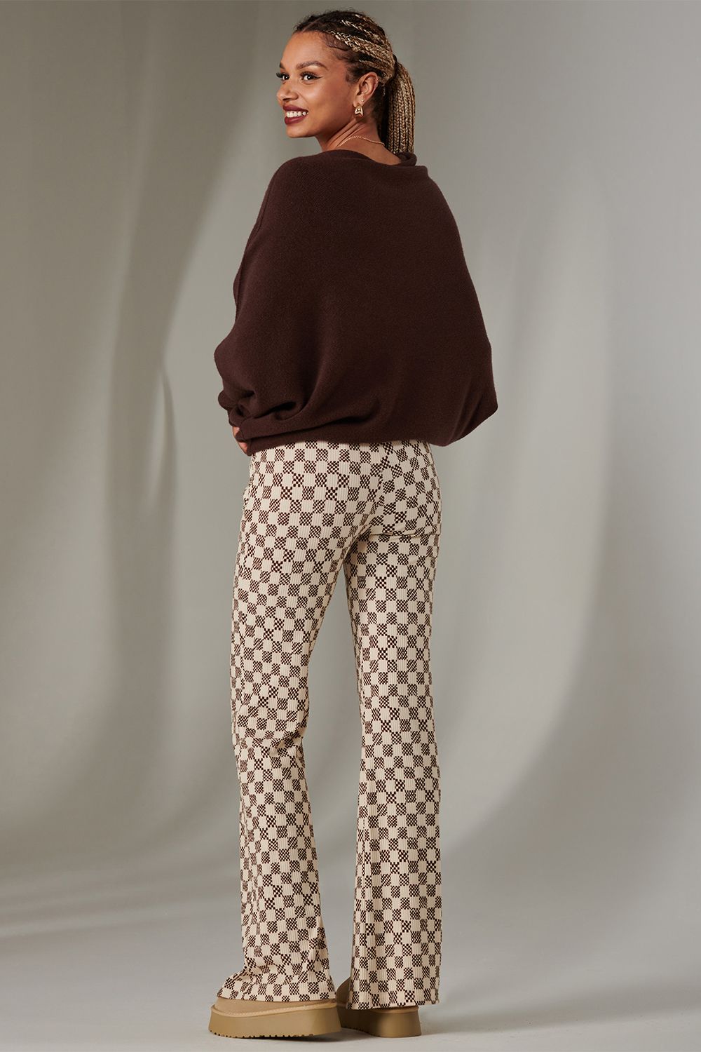 Jolie Moi Split Hem Flared Trousers