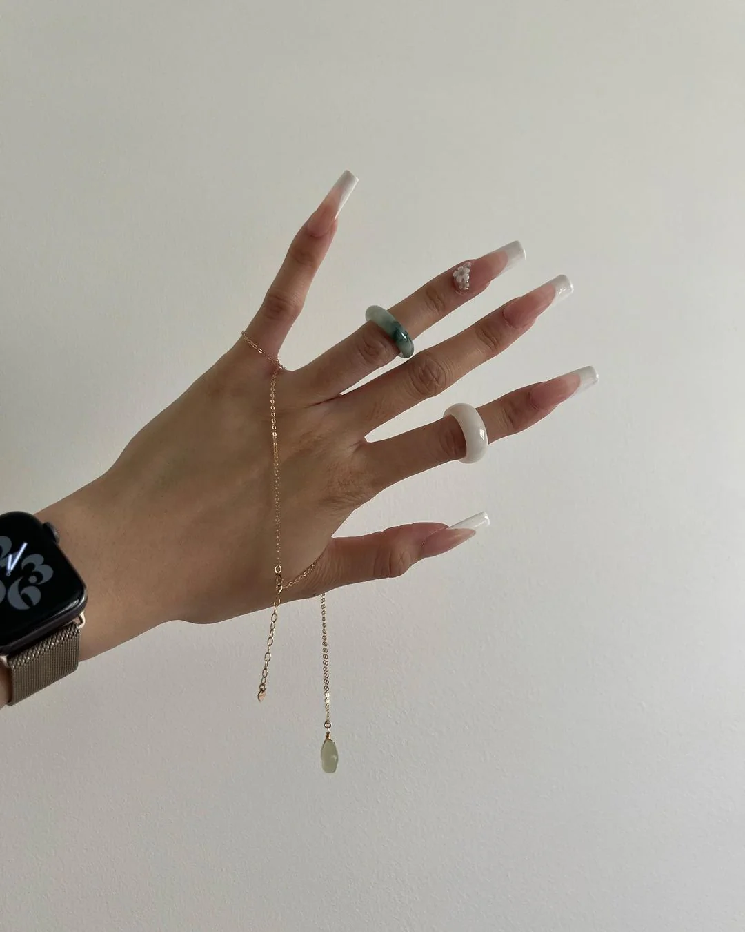 Koi — Mottled Green Jade Ring