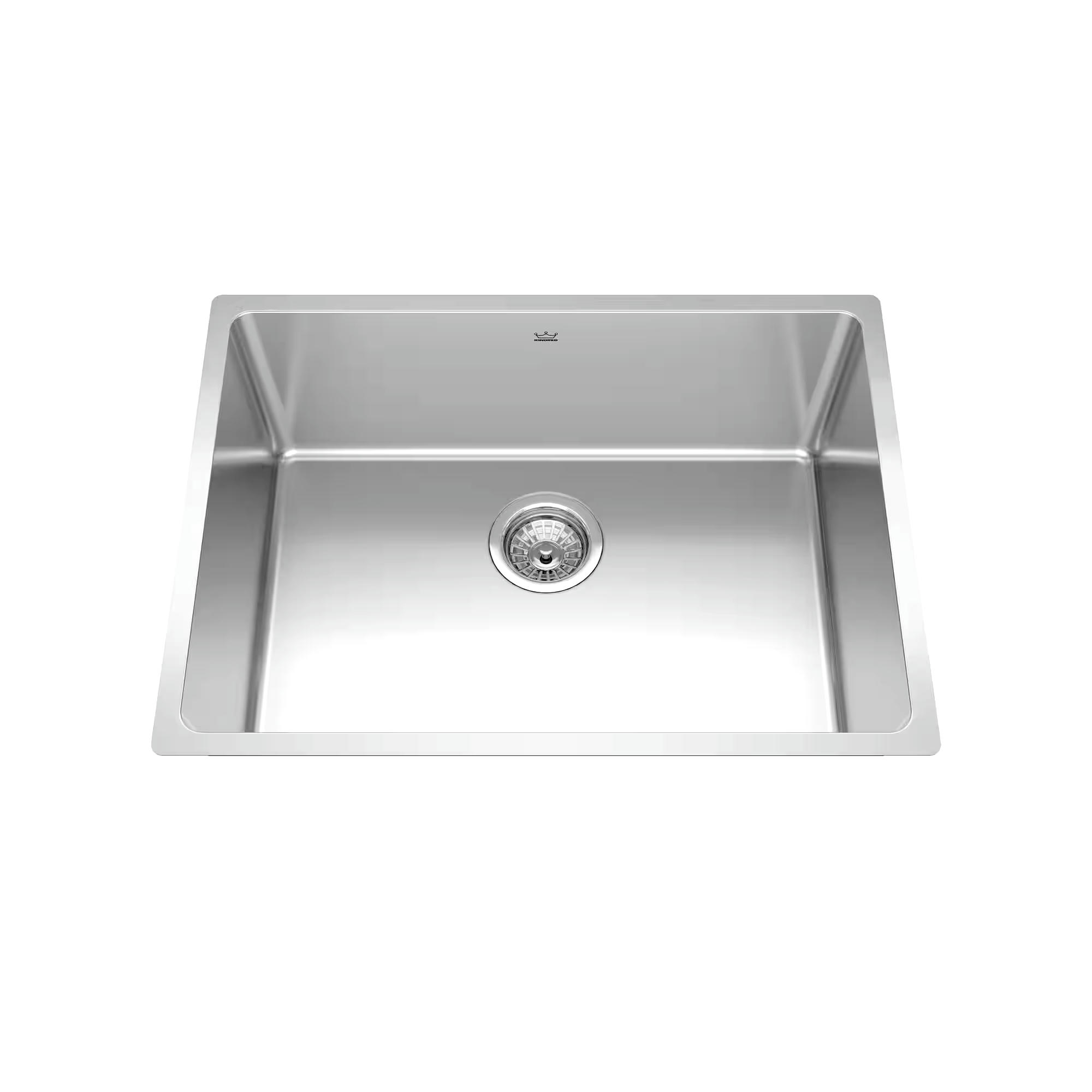 Kindred Brookmore Undermount Single Bowl Kitchen Sink, 24.6-in x 18.1-in x 9-in, Stainless Steel