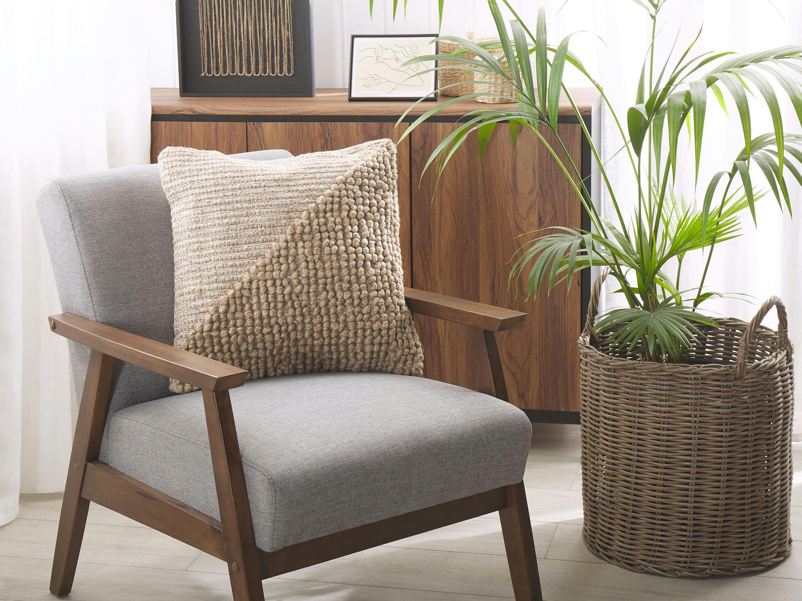 ASLANAPA - Coussin décoratif en tissu beige 45x10cm