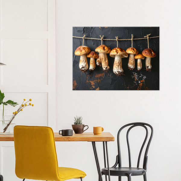Obraz do kuchni restauracji baru jadalni, Suszone grzyby borowiki 30x20