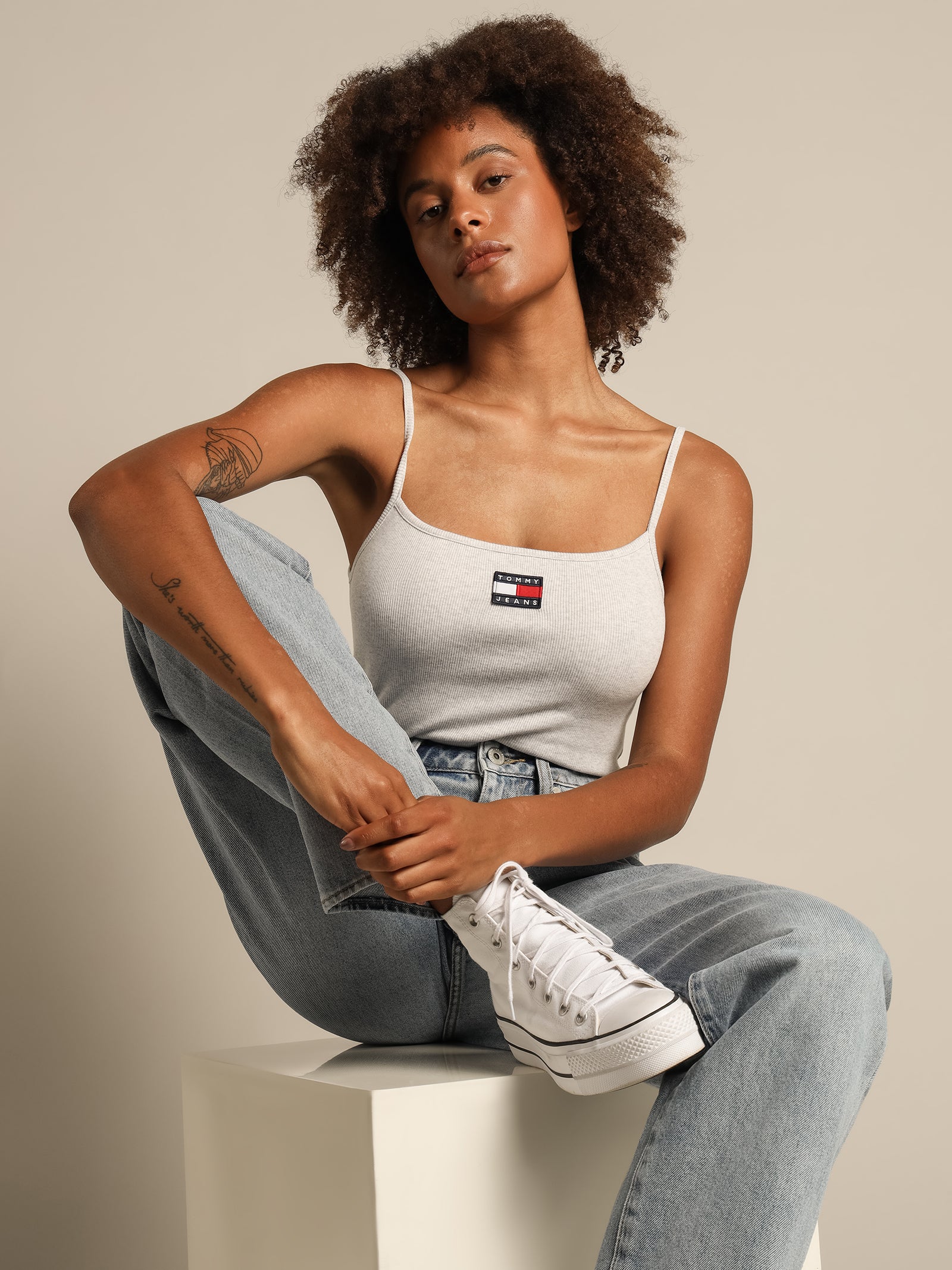 Center Badge Strap Top