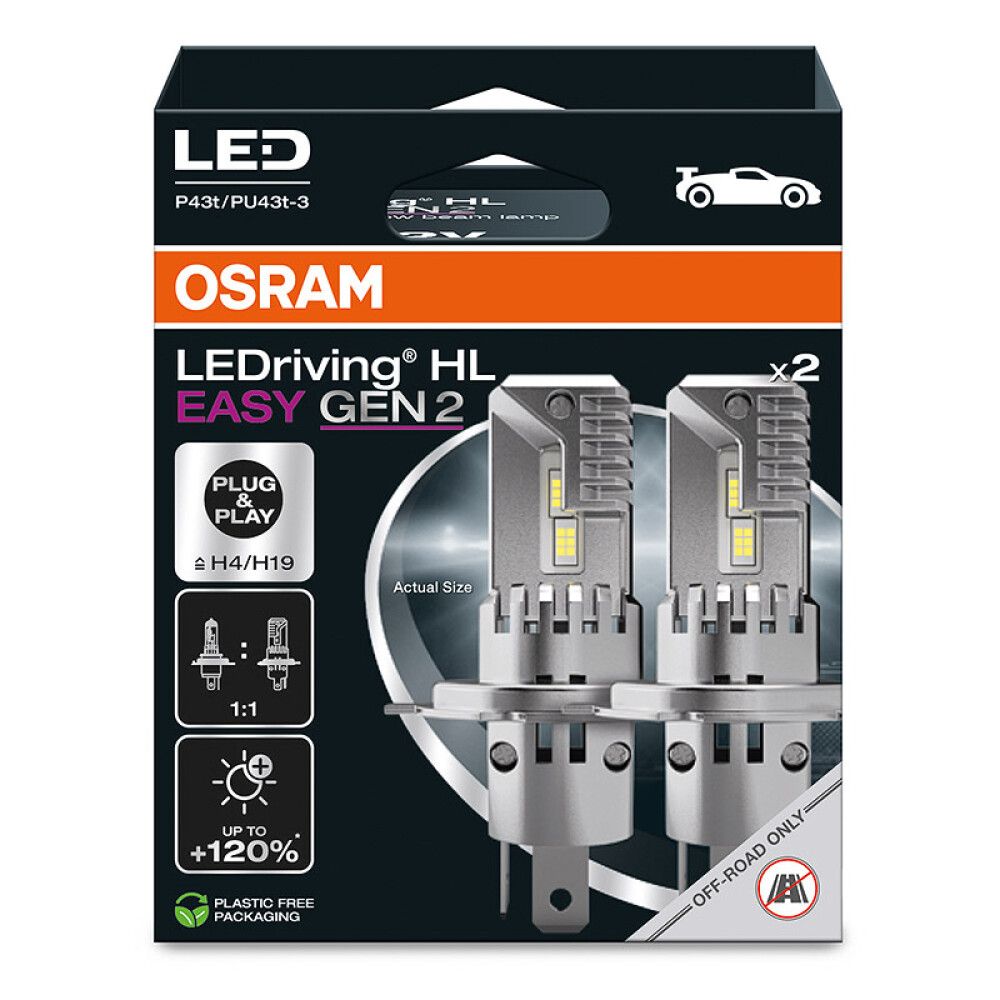 LED-LAMPE OSRAM LEDRIVING HL EASY GEN 2 H4/H19 12V 2STK