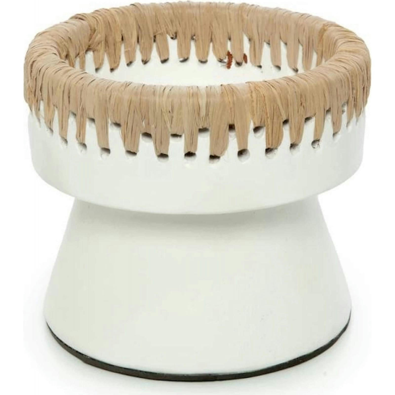 BALI BAZAR - Bougeoir Raphia Blanc