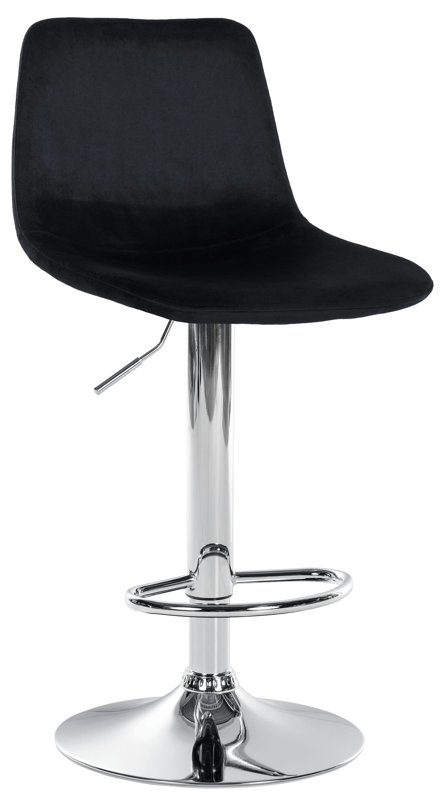 DIVO - Tabouret de bar velours ajustable pivotant velours Noir