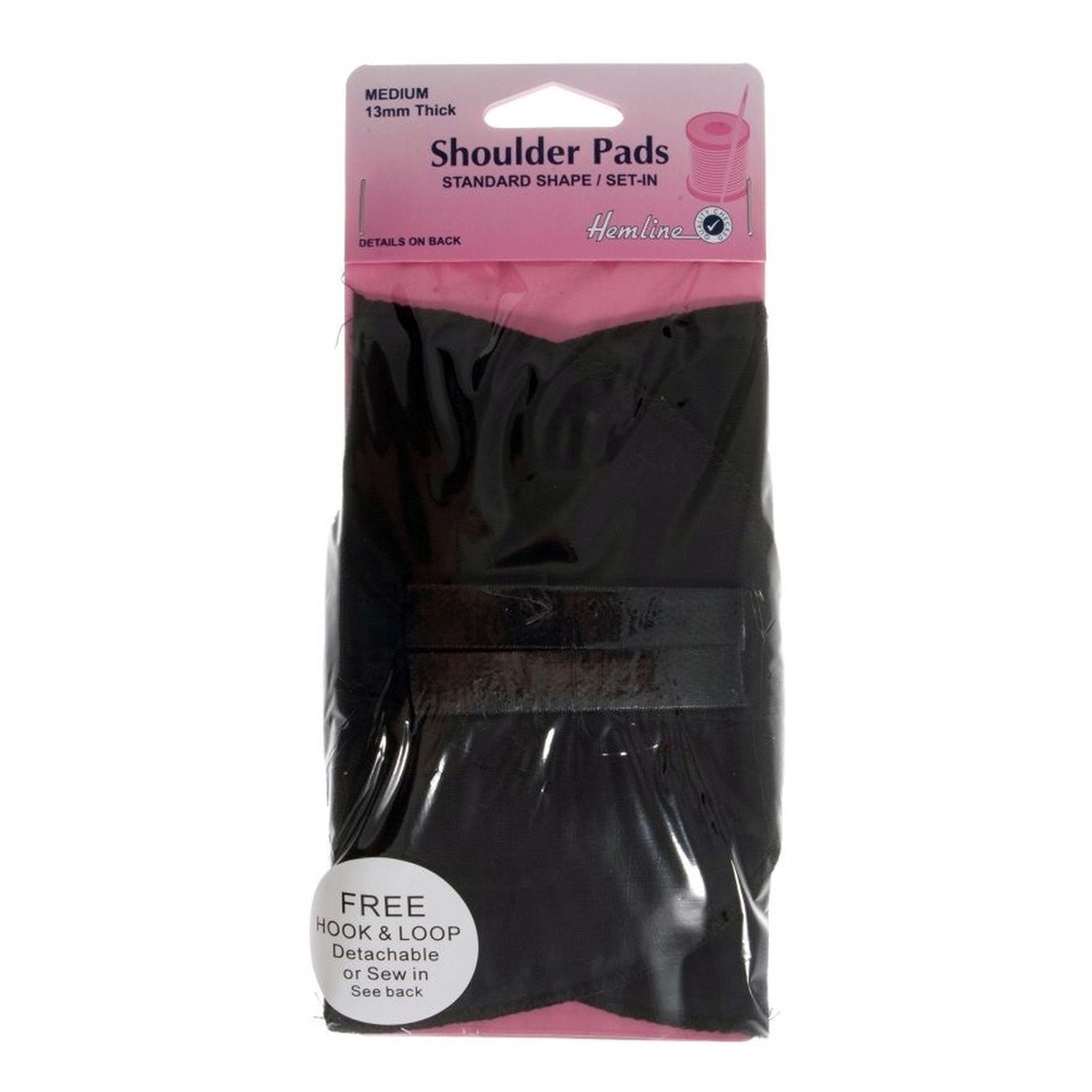 Hemline Black Sholder Pad Medium
