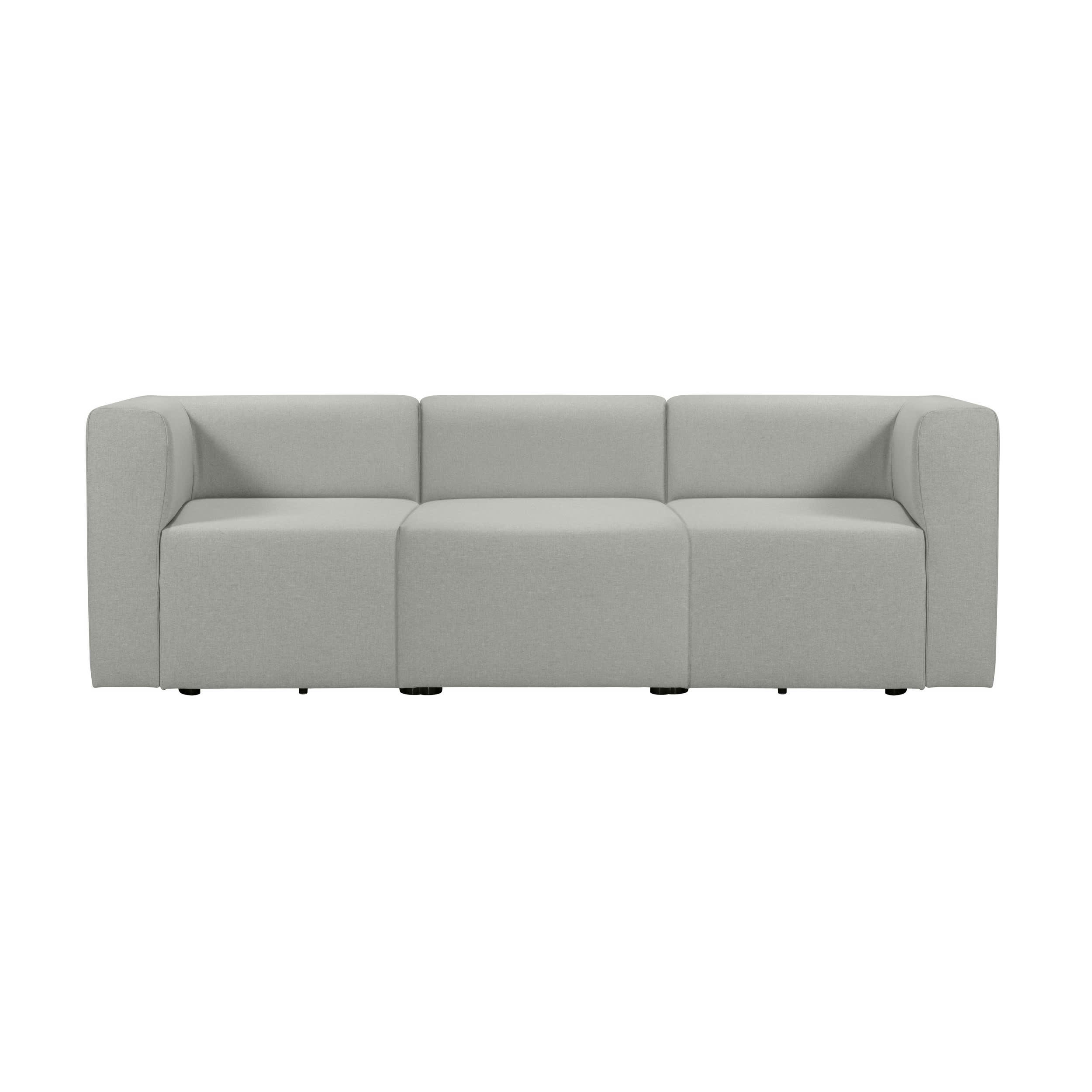 PINOT - Canapé droit modulable 4 places en tissu gris clair